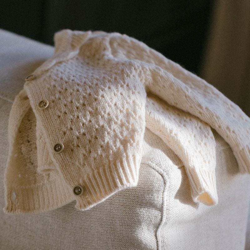 NIMES POINTELLE CARDIGAN - ECRU
