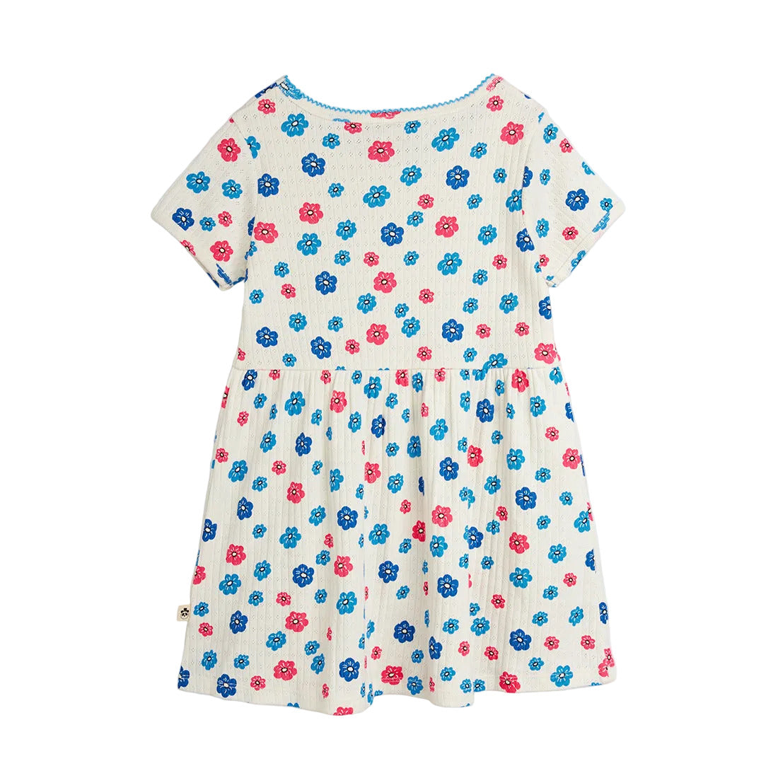 FLOWERS PICOT EDGE POINTELLE DRESS