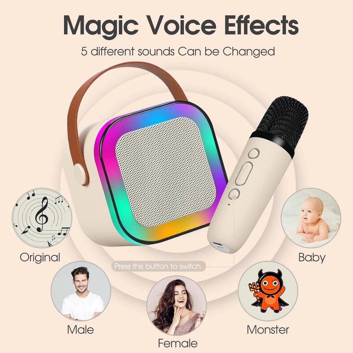 MINI BLUETOOTH KARAOKE MACHINE - PINK