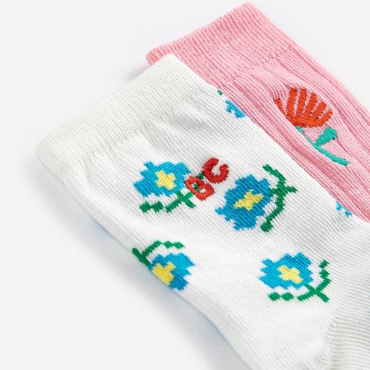 FLOWER SHORT SOCK PACK x 2