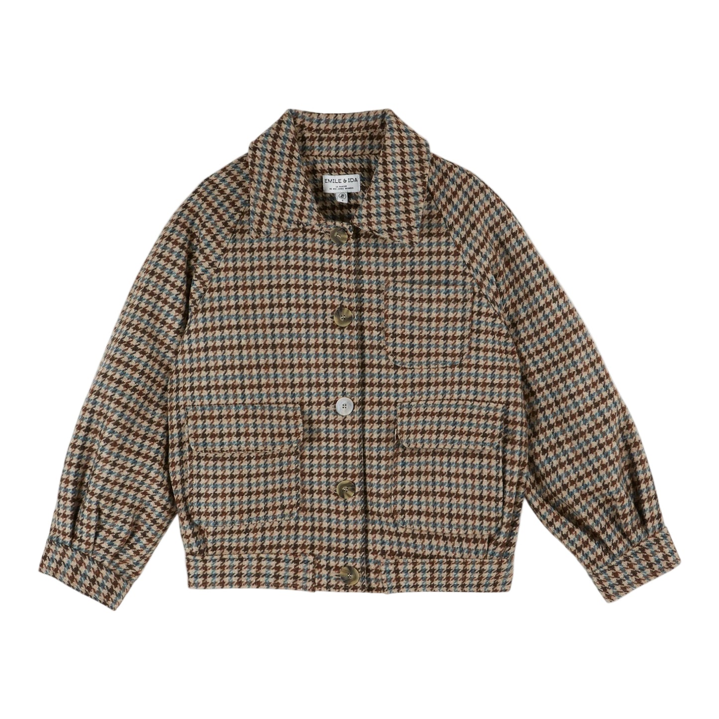 Plaid shirt with a collar on a white background