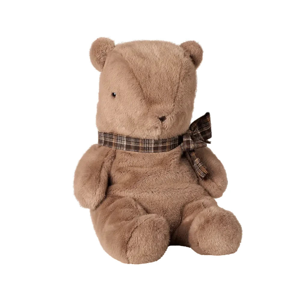TEDDY BEAR PLUSH, LARGE - DARK MUSHROOM
