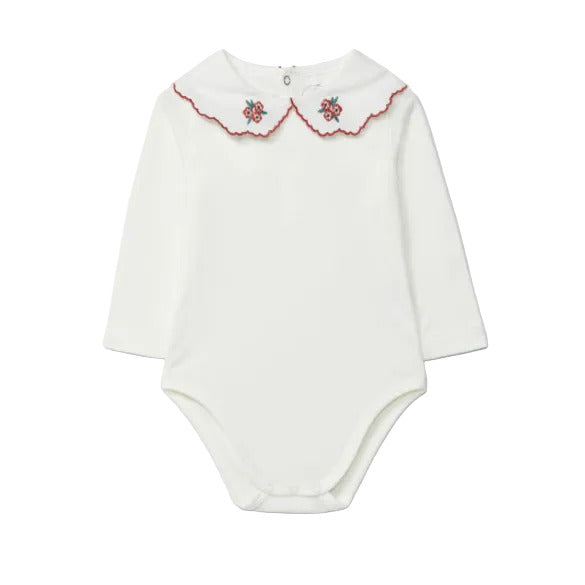 EMBROIDERED COLLAR BABY SUIT