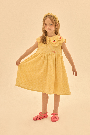 HEART CHERRY SCALLOP DRESS