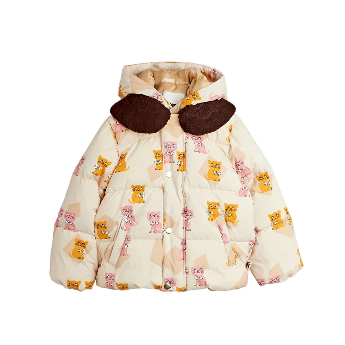 KITTENS AOP FAUX FUR COLLAR PUFFER - CHAPTER 2