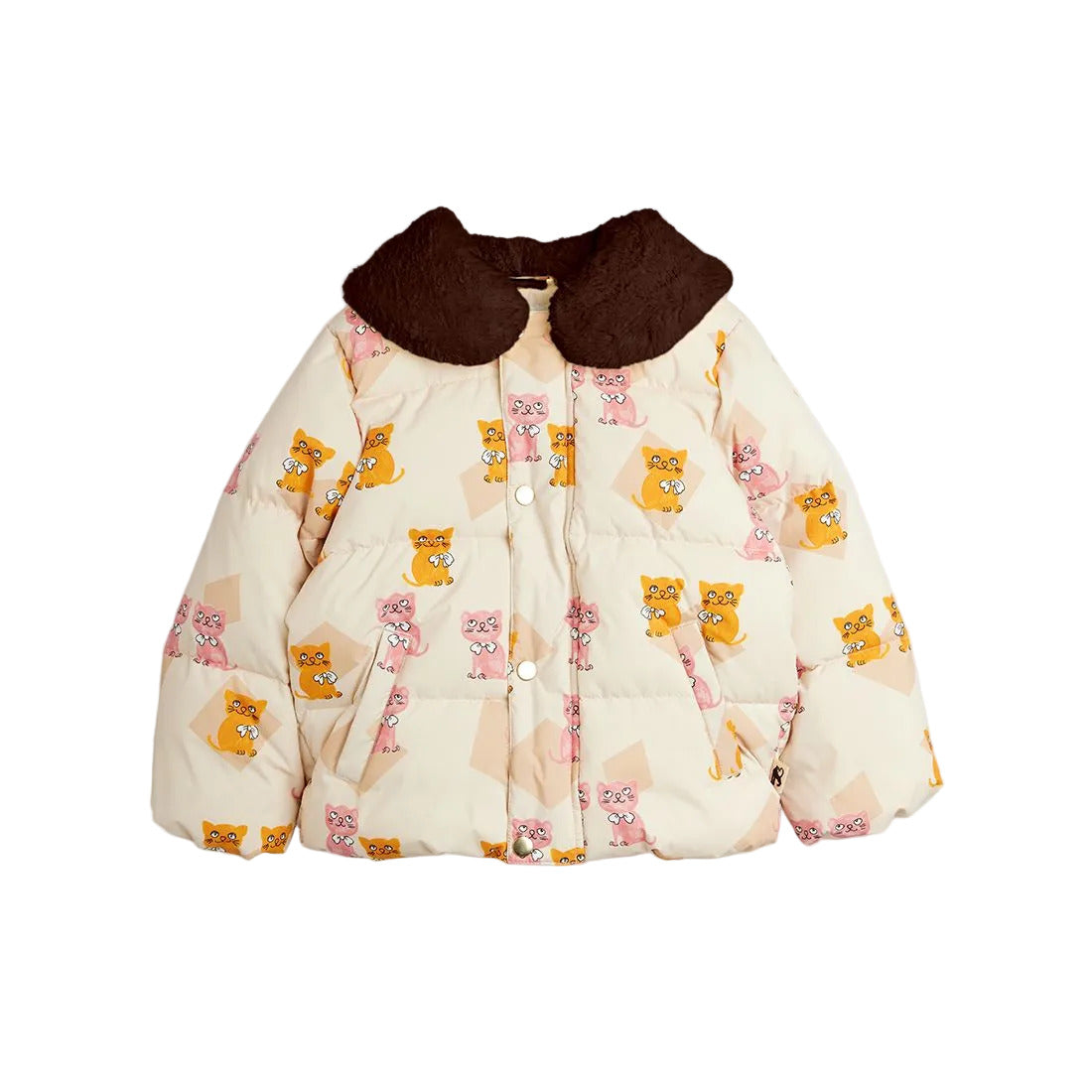 KITTENS AOP FAUX FUR COLLAR PUFFER - CHAPTER 2