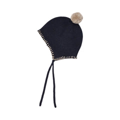 POMMA MERINO WOOL HAT - NAVY