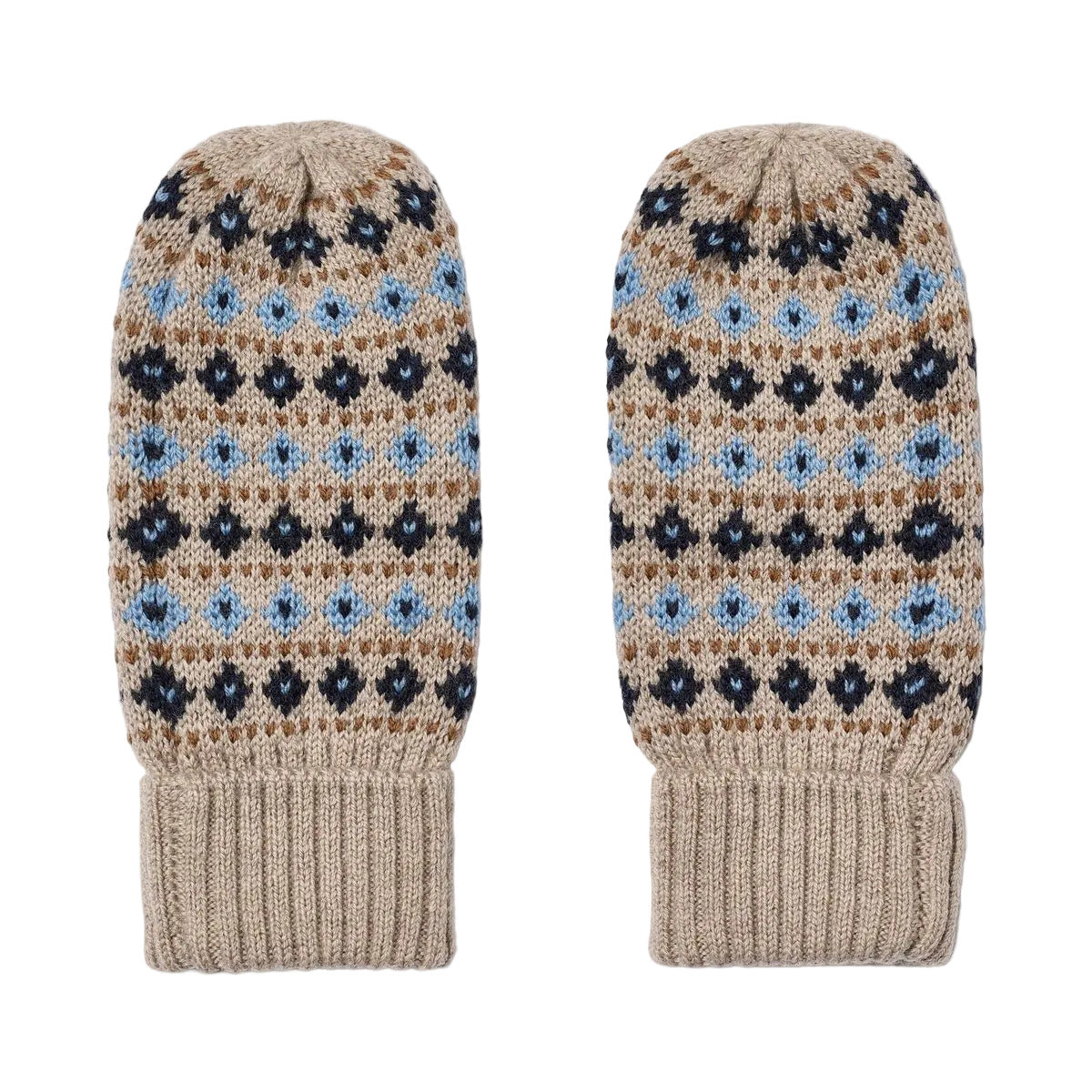 HAANSI JACQUARD MITTENS - WARM SAND MELANGE