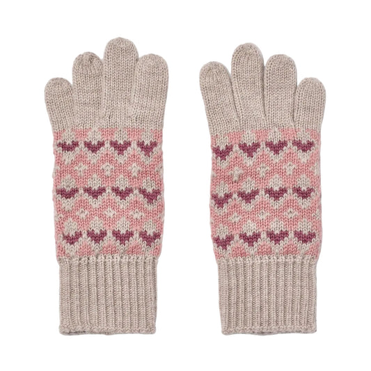 BOBBE MERINO WOOL JACQUARD GLOVES - PALE LILAC