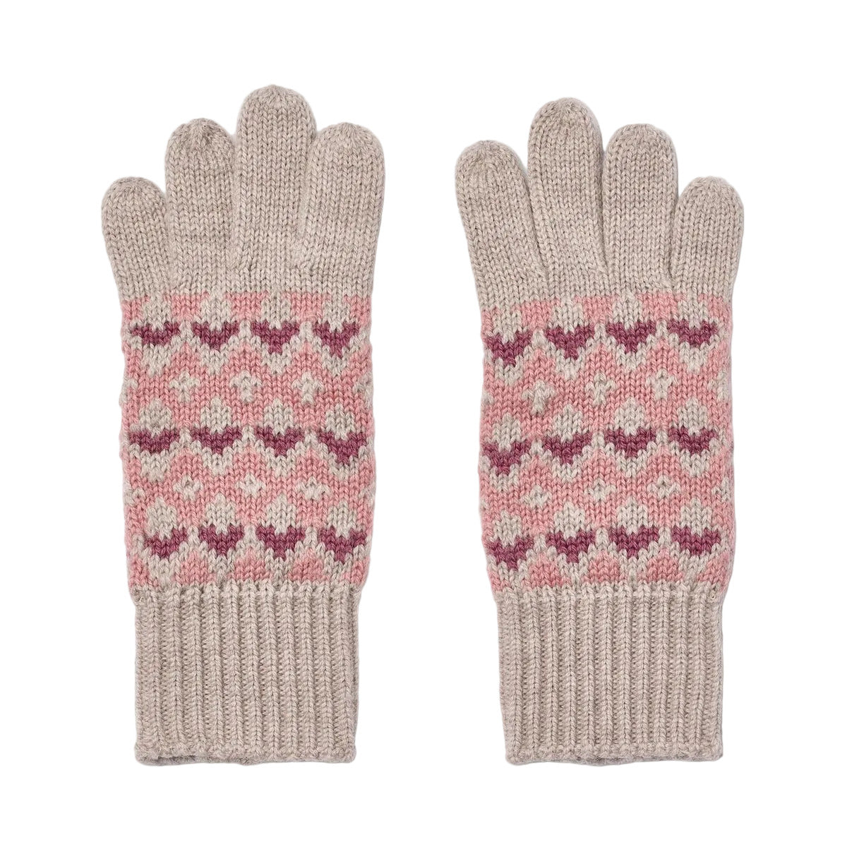 BOBBE MERINO WOOL JACQUARD GLOVES - PALE LILAC