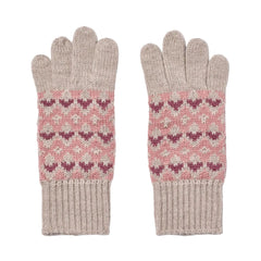 BOBBE MERINO WOOL JACQUARD GLOVES - PALE LILAC