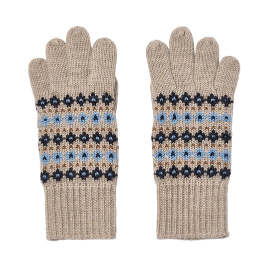 BOBBE JACQUARD GLOVES - WARM SAND MELANGE
