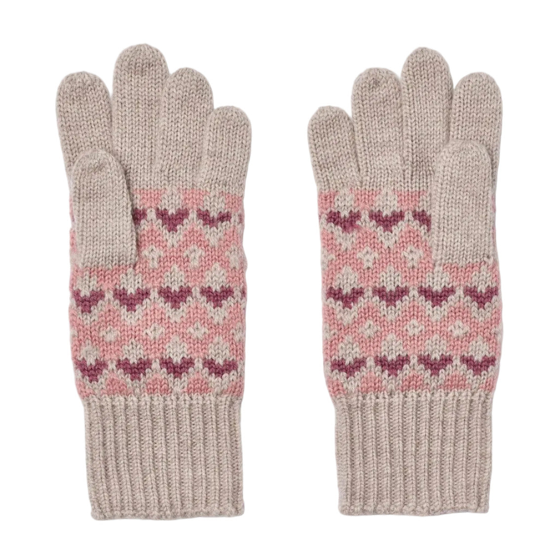 BOBBE MERINO WOOL JACQUARD GLOVES - PALE LILAC