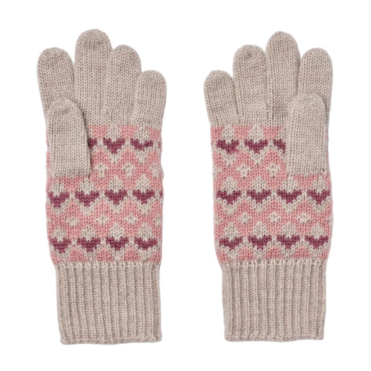BOBBE MERINO WOOL JACQUARD GLOVES - PALE LILAC