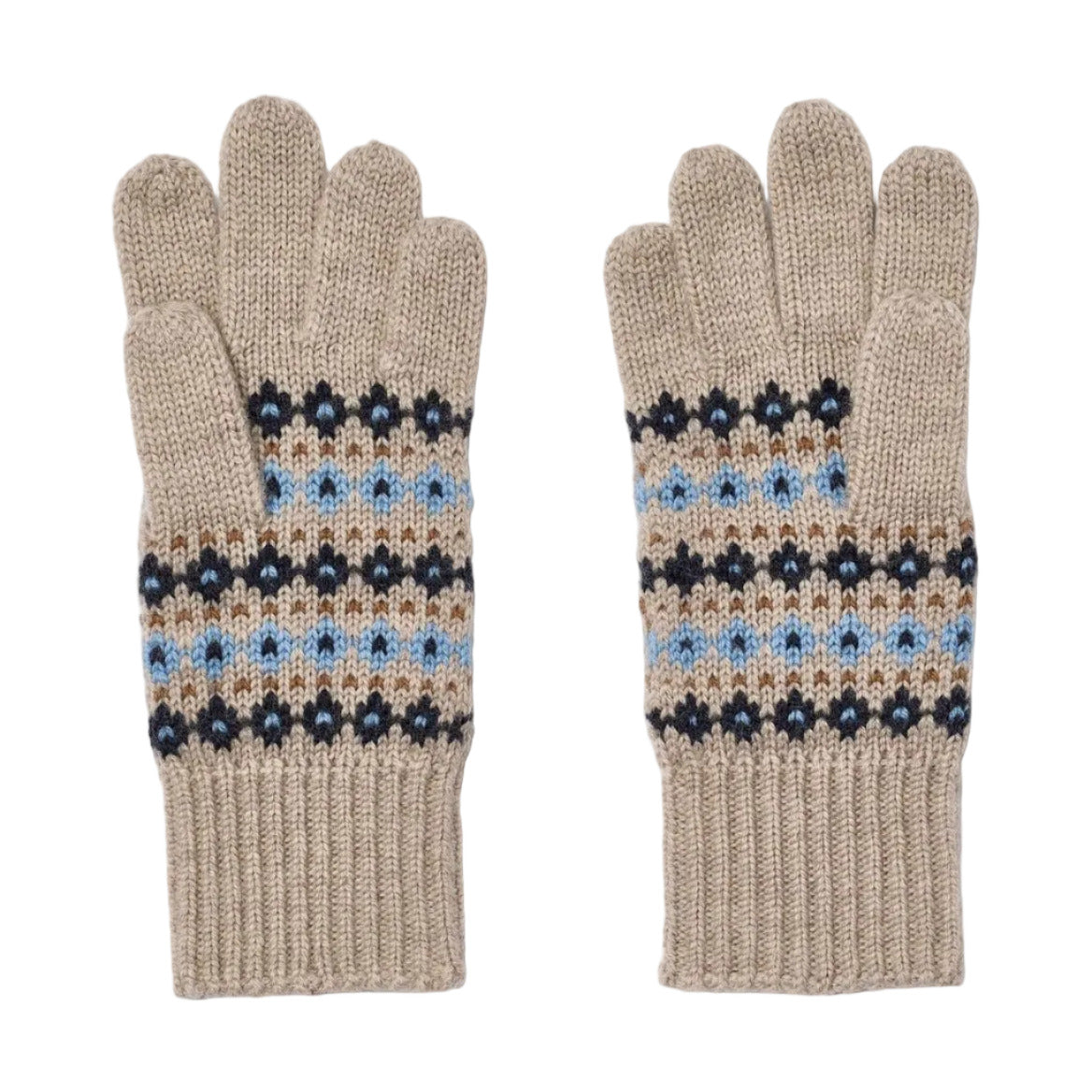 BOBBE JACQUARD GLOVES - WARM SAND MELANGE