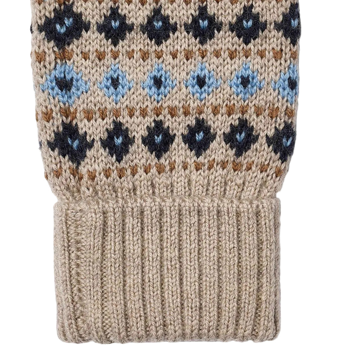HAANSI JACQUARD MITTENS - WARM SAND MELANGE