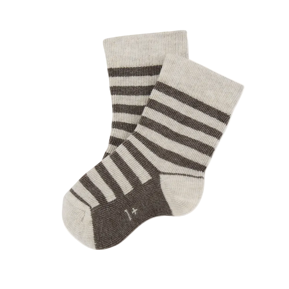 ANDRIA STRIPE SOCKS - DARK TAUPE
