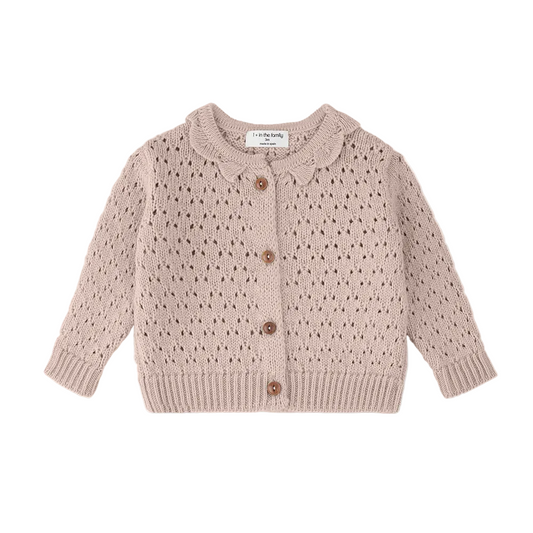 NIMES POINTELLE CARDIGAN - NUDE