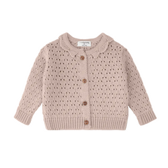 NIMES POINTELLE CARDIGAN - NUDE