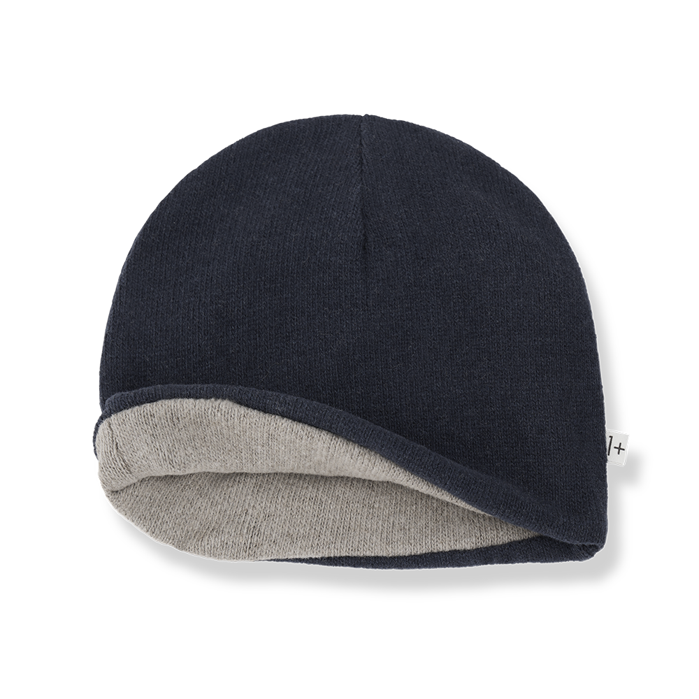 TRANI REVERSIBLE BEANIE - BLUE/GRAY