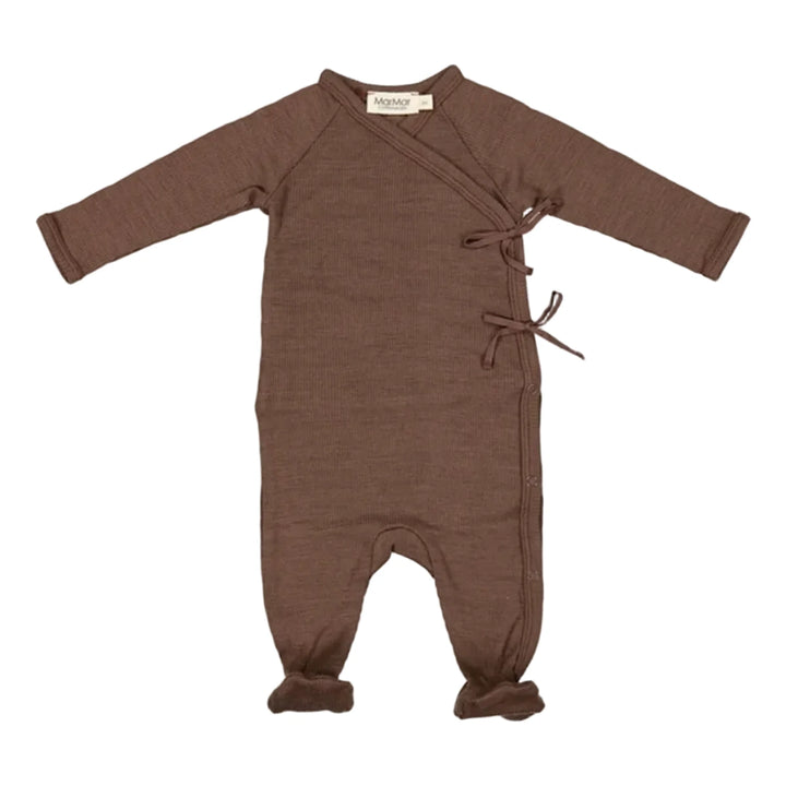 RUBETTA NOOS WOOL POINTELLE FULL BODY ONESIE - CHOCOLATE