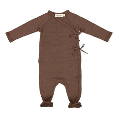 RUBETTA NOOS WOOL POINTELLE FULL BODY ONESIE - CHOCOLATE