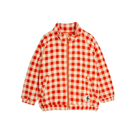 Red and white checkered jacket on a white background