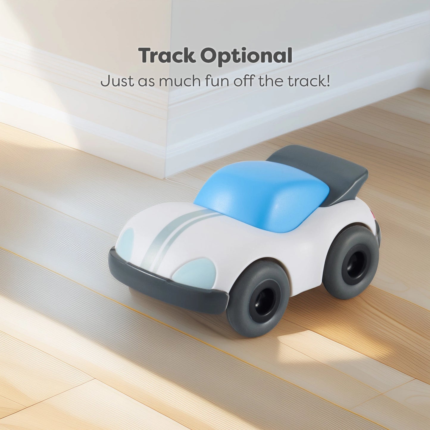 HABA WHITE SPEEDSTER CAR WITH MOMENTUM MOTOR