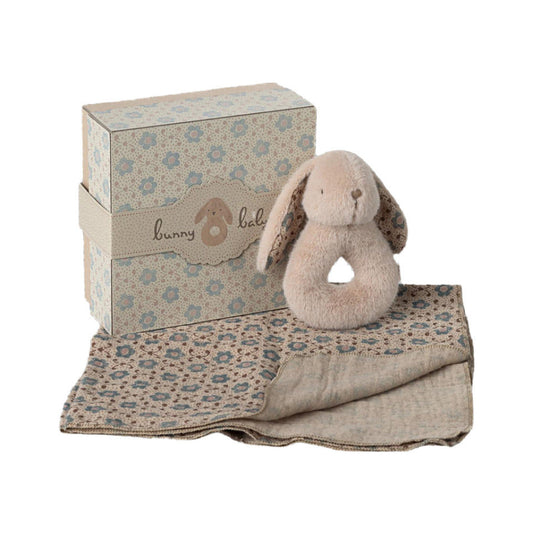 MAILEG RABBIT RATTLE SET - POWDER
