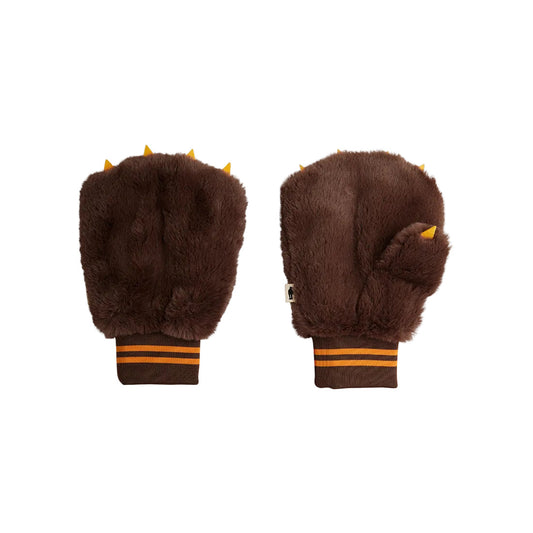 FAUX FUR MITTENS - BROWN