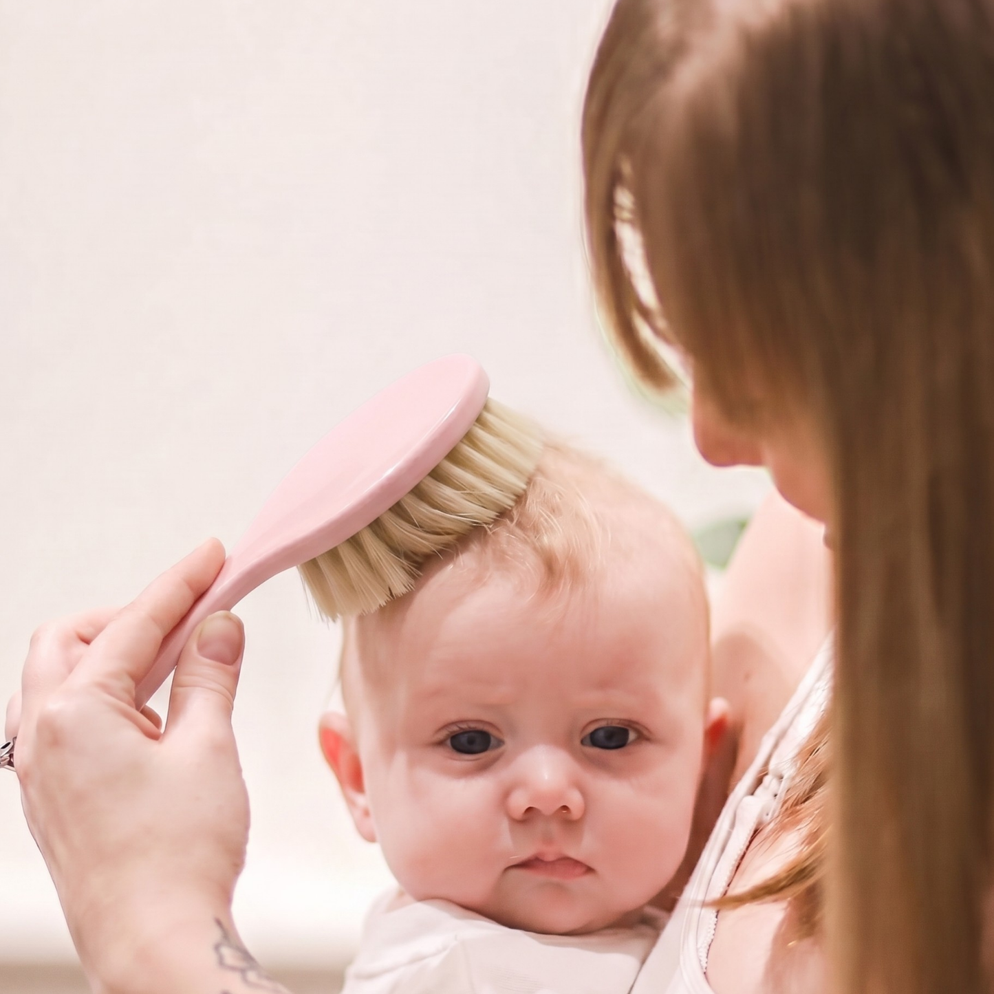 FRENCH BABY BRUSH AND COMB SET - GRAY
