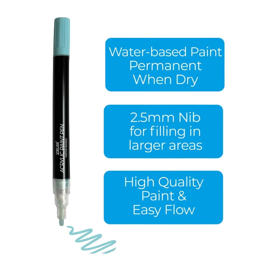 ACRYLIC PAINT PENS - 8 PASTEL COLORS