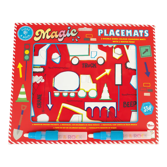 CONSTRUCTION MAGIC WATER COLORING PLACE MATS