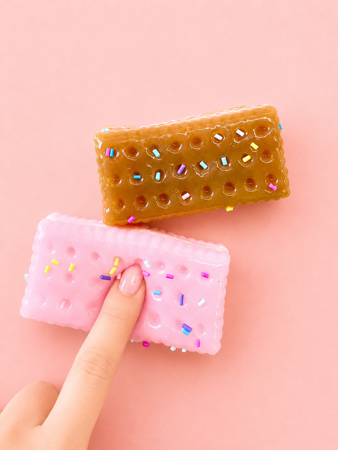 SPRINKLE ICE CREAM SANDWICH TABA SQUISHY - STRAWBERRY PINK