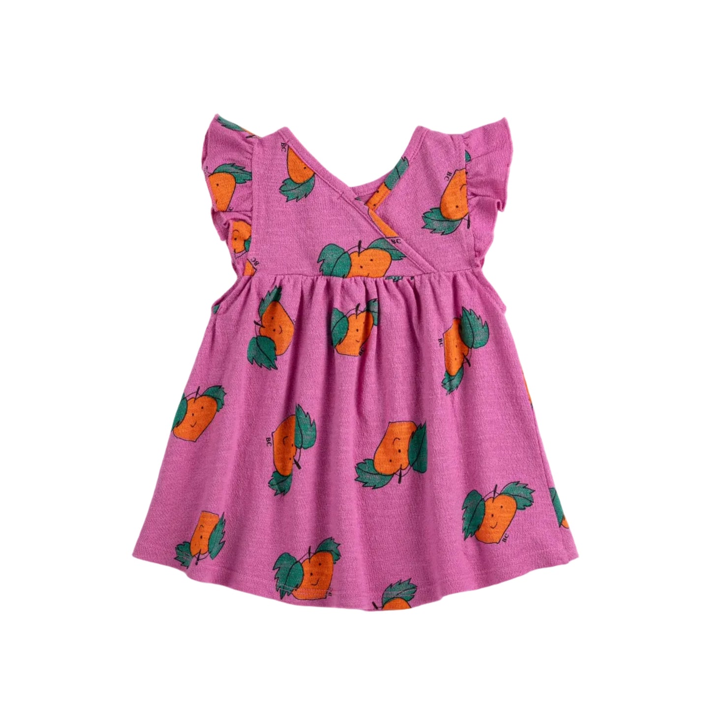 TANGERINE ALL OVER RUFFLE DRESS