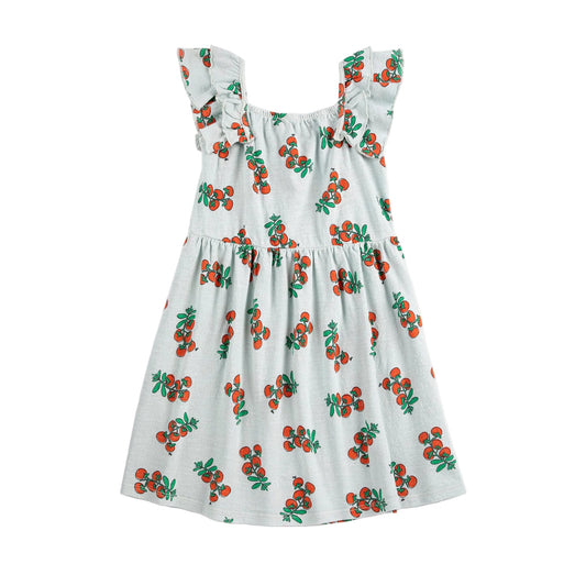 JUICY TOMATOES ALL OVER RUFFLED DRESS