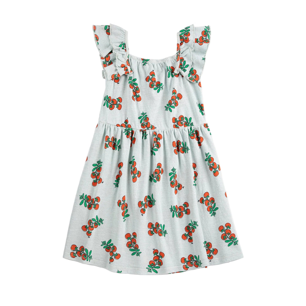 JUICY TOMATOES ALL OVER RUFFLED DRESS