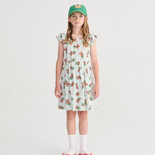 JUICY TOMATOES ALL OVER RUFFLED DRESS