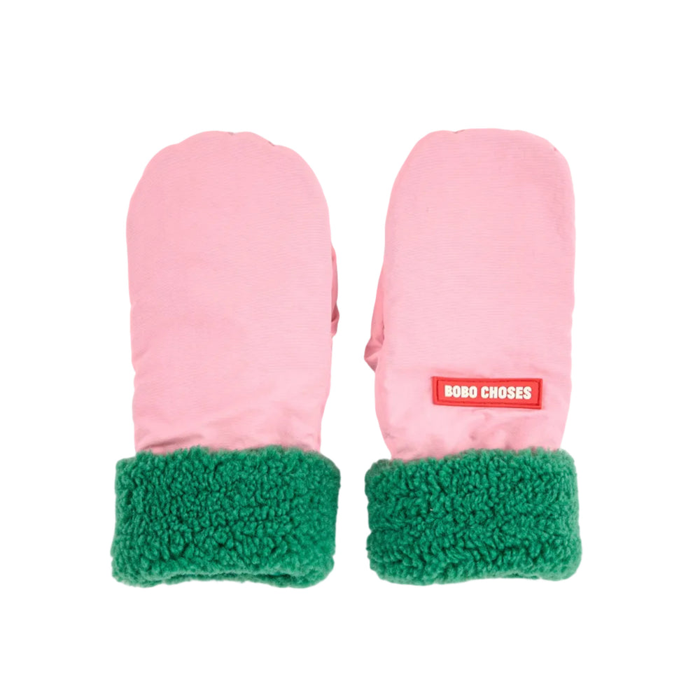 BOBO CHOSES BI COLOR MITTENS - PINK