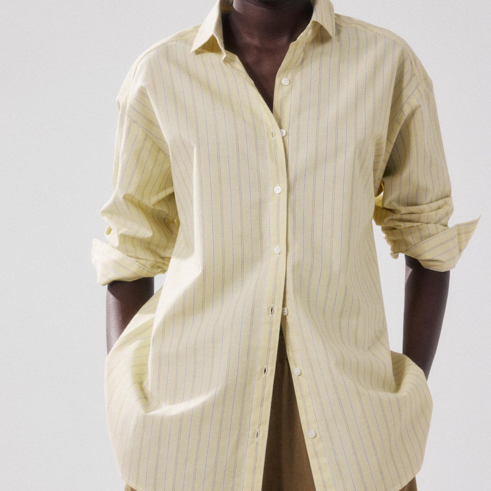 CHARLOT WOMENS WOVEN SHIRT - YELLIOW & BROWN