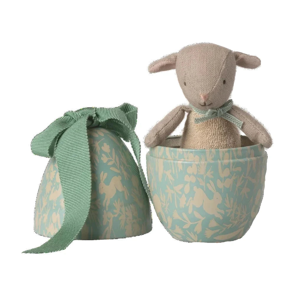 EASTER EGG WITH MICRO LAMB SMALL - DUSTY MINT