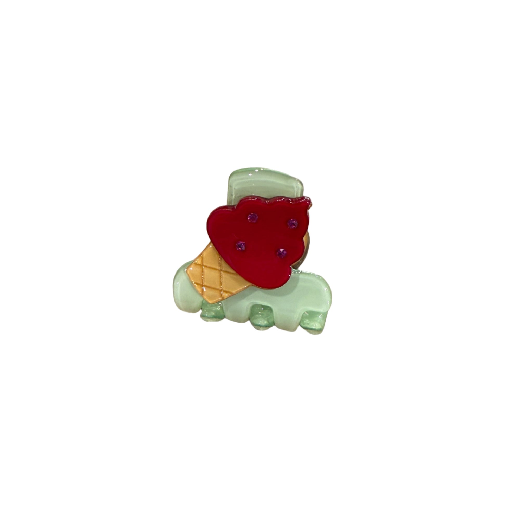 Colorful ice cream cone-shaped object on a textured surface