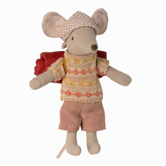 MAILEG HIKER MOUSE, BIG SISTER (PINK PANT)