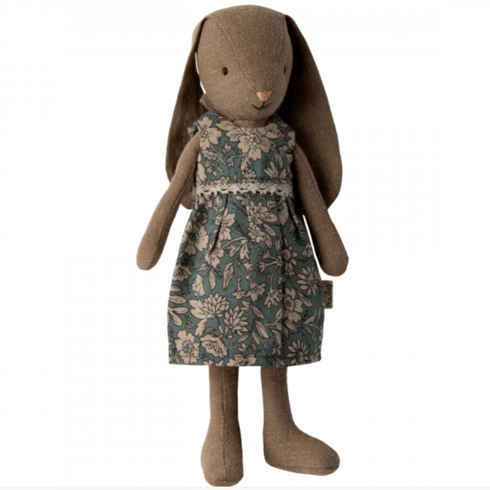 MAILEG BUNNY RABBIT - SIZE 1 BLUE FLORAL DRESS