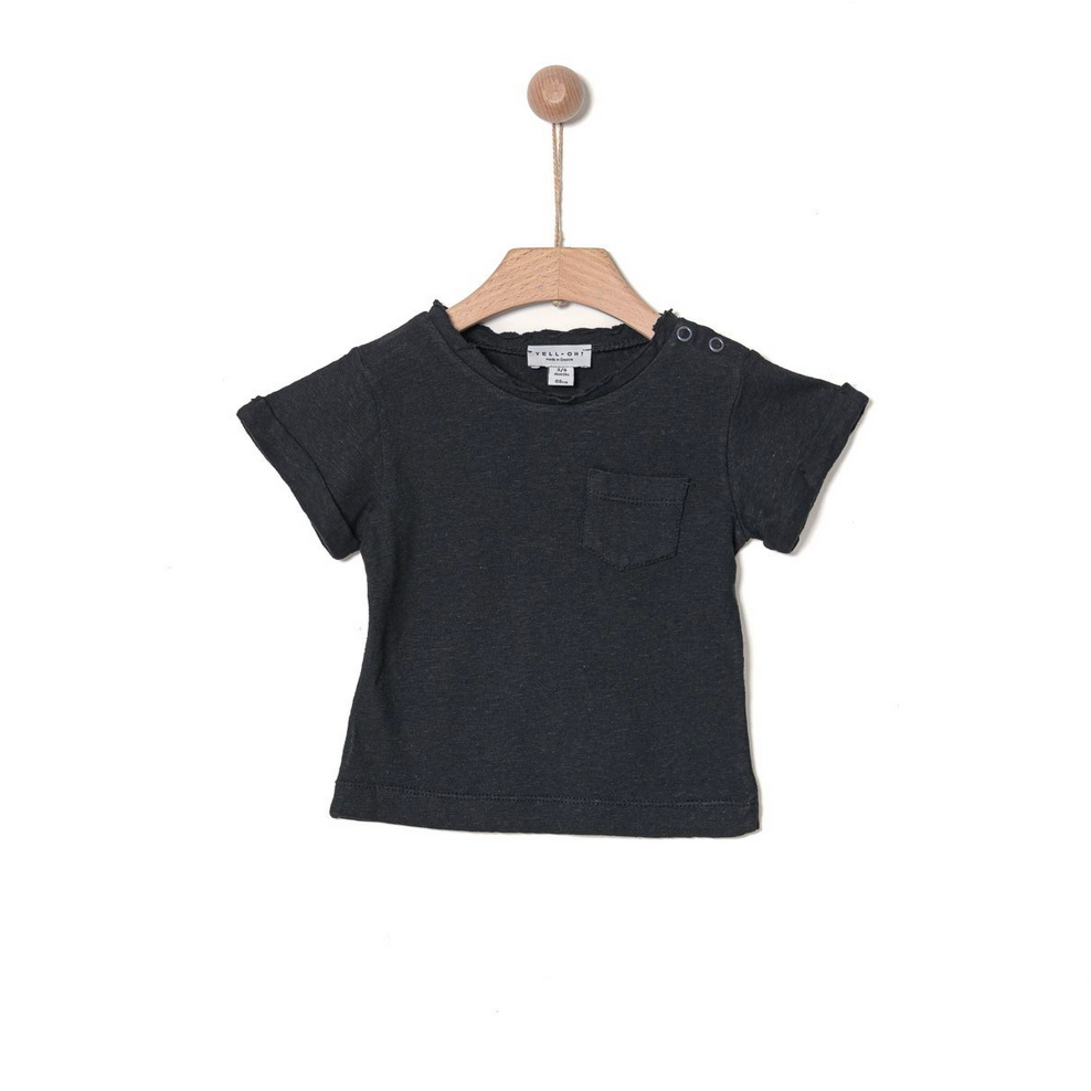 LINEN-COTTON BLEND  T SHIRT - GREEN