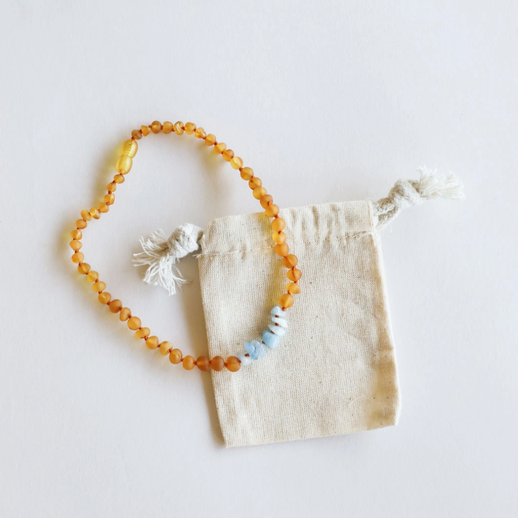 RAW HONEY BALTIC AMBER + AQUAMARINE