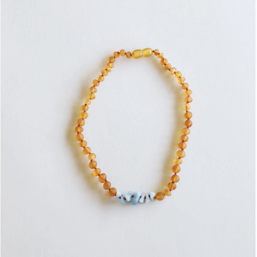 RAW HONEY BALTIC AMBER + AQUAMARINE