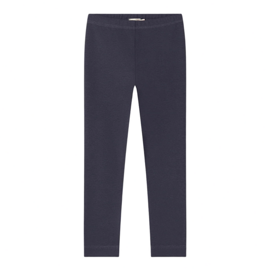 Navy blue leggings on a white background