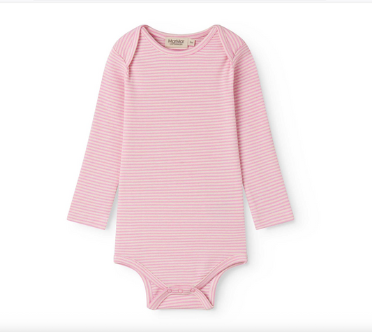 BEN PINK STRIPES ONESIE + FOOTED LEGGING SET