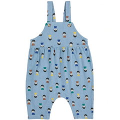 GAME PAWNS ALL OVER LIGHT DENIM OVERALLS